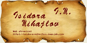 Isidora Mihajlov vizit kartica